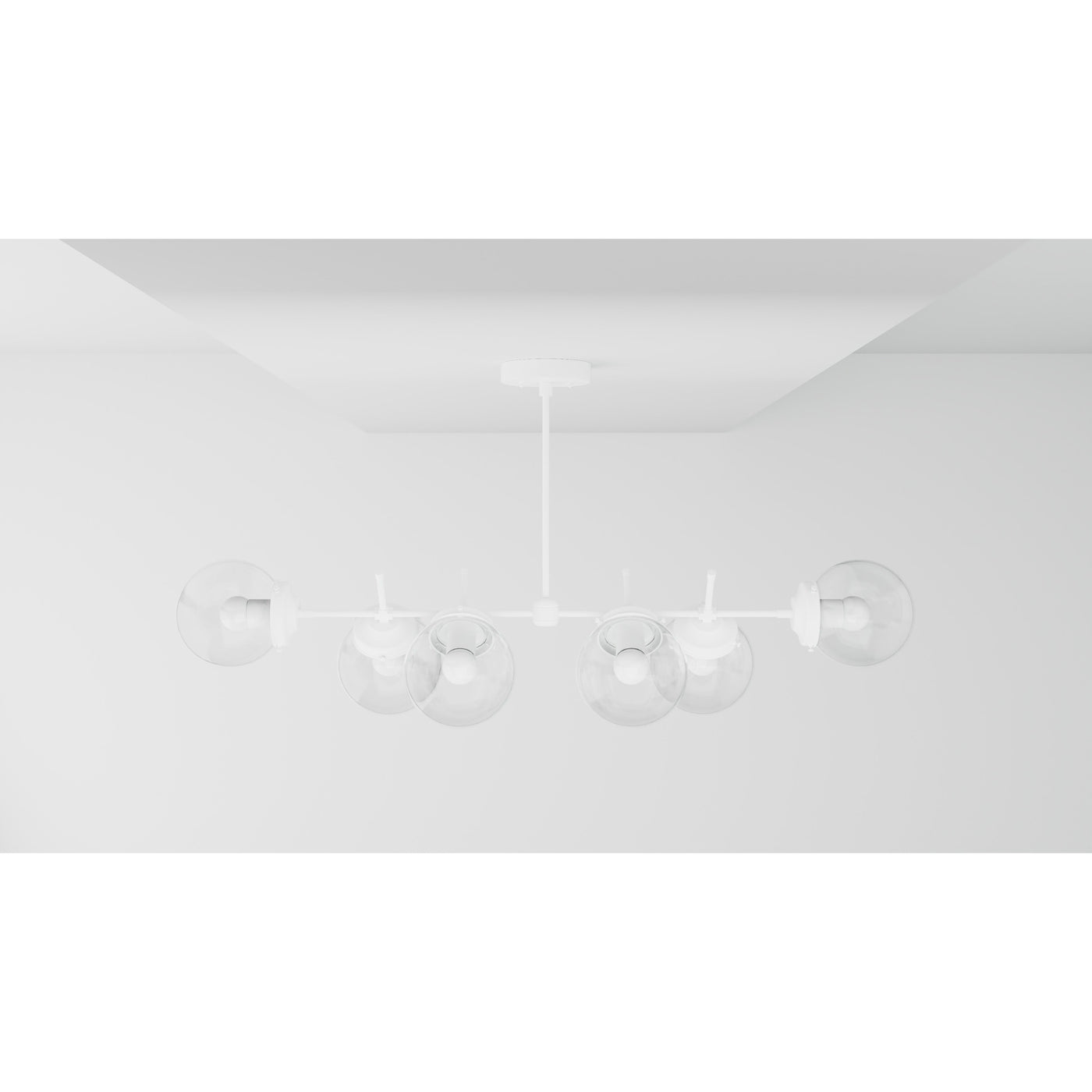 Austin - 6" Glass Globe 6 Light Linear Chandelier