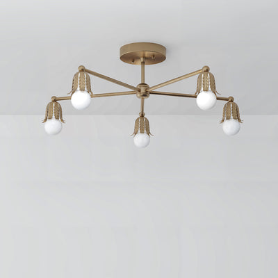 Baird - Five Light Semi Flush Fixture