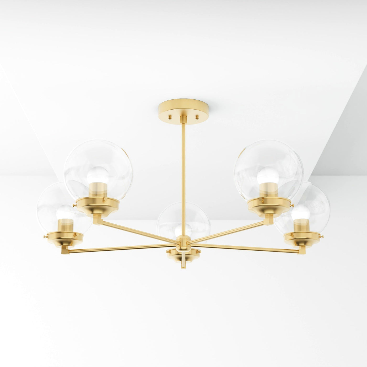 Avila - 6" Glass Globe 5 Light Chandelier