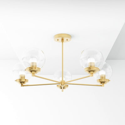 Avila - 6" Glass Globe 5 Light Chandelier