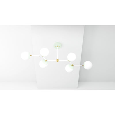 Ana - Modern Glass Globe 6 Light Linear Chandelier Kitchen Island