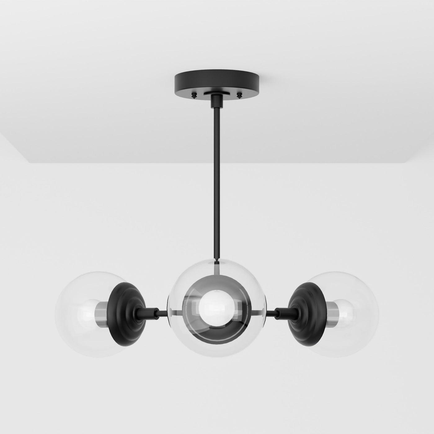 Harmon - Modern Glass Globe 3 Light Chandelier