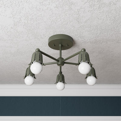 Baird - Five Light Semi Flush Fixture