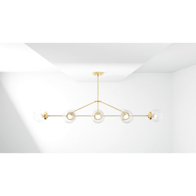 Porto - 6" Glass Globe 8 Light Linear Dining Chandelier