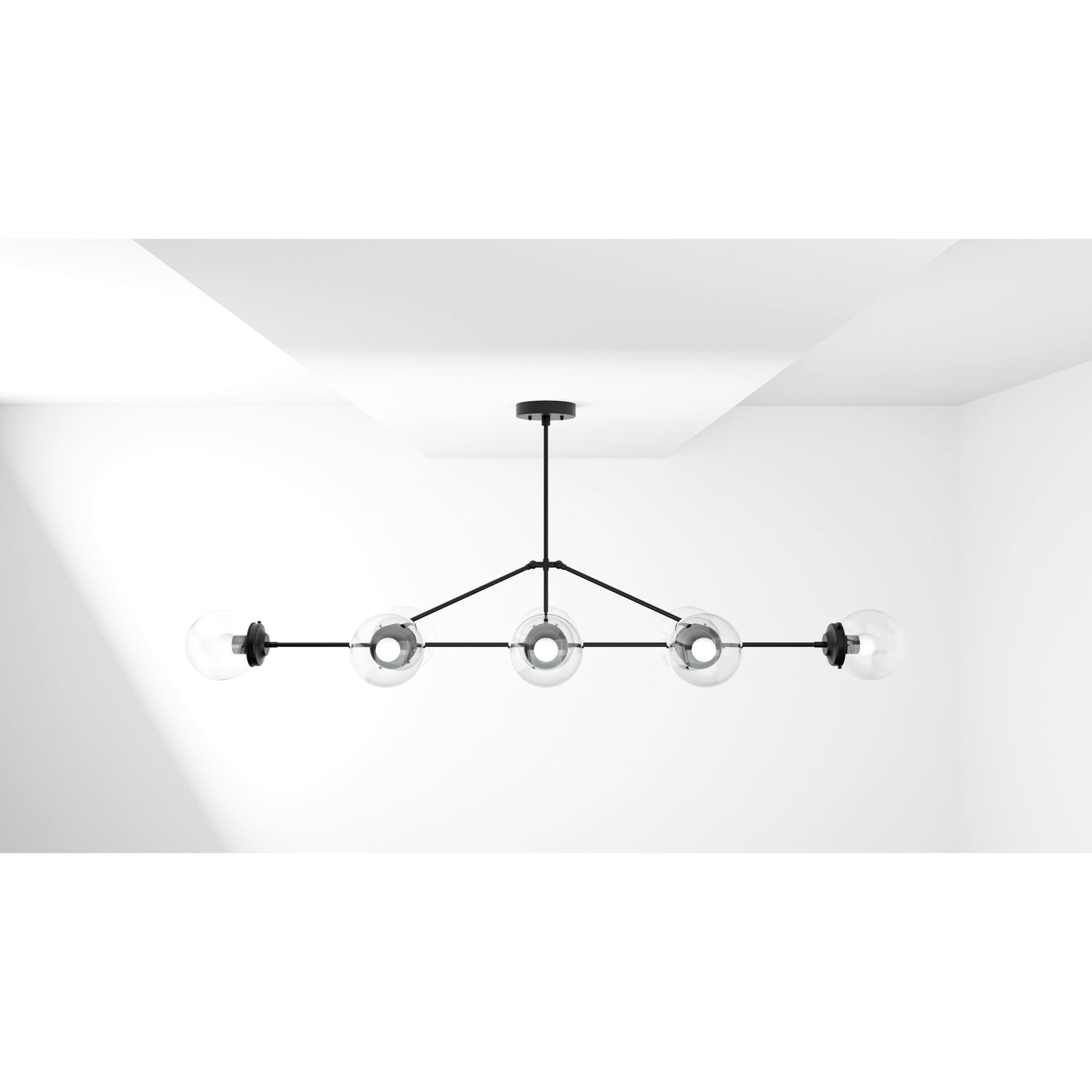 Porto - 6" Glass Globe 8 Light Linear Dining Chandelier