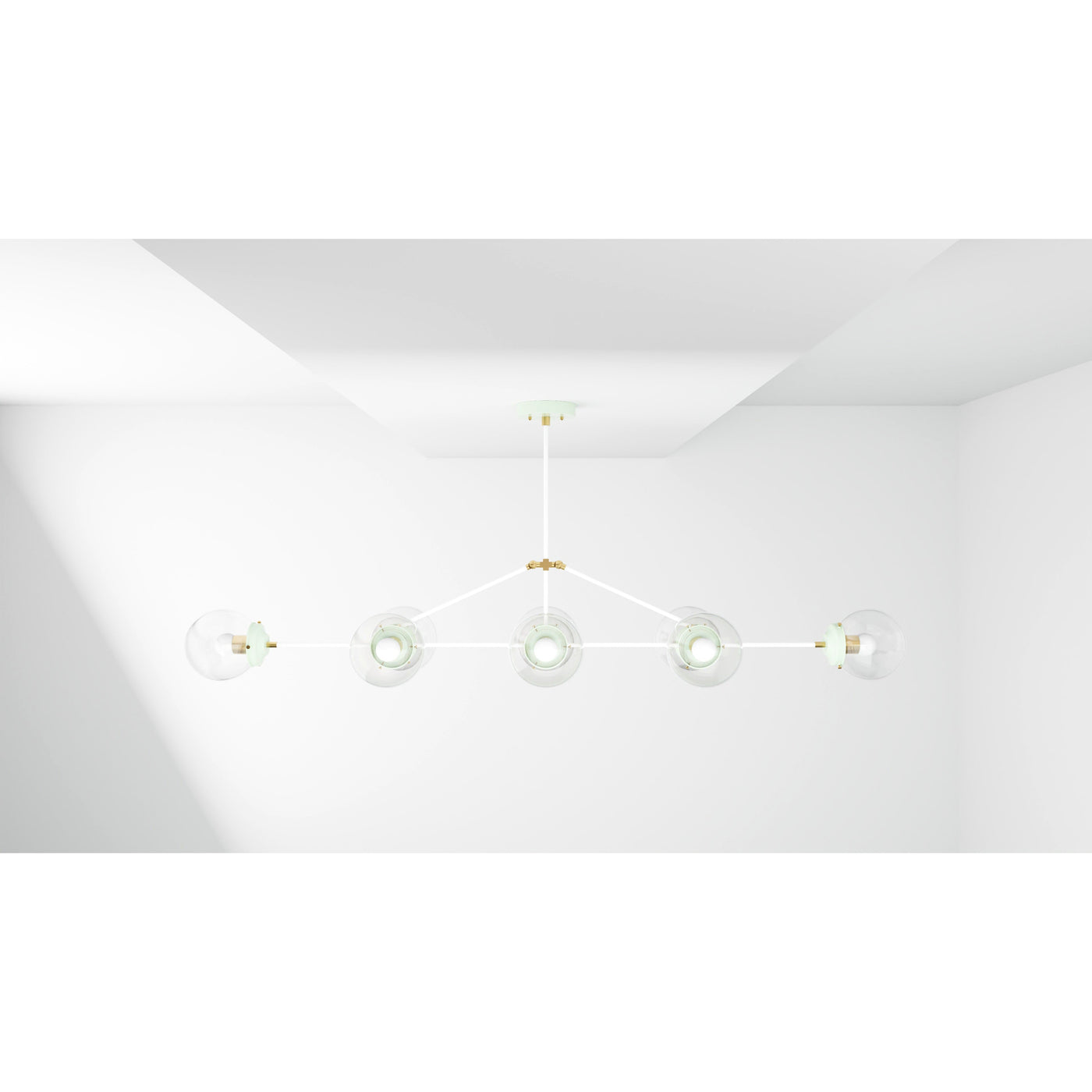 Porto - 6" Glass Globe 8 Light Linear Dining Chandelier