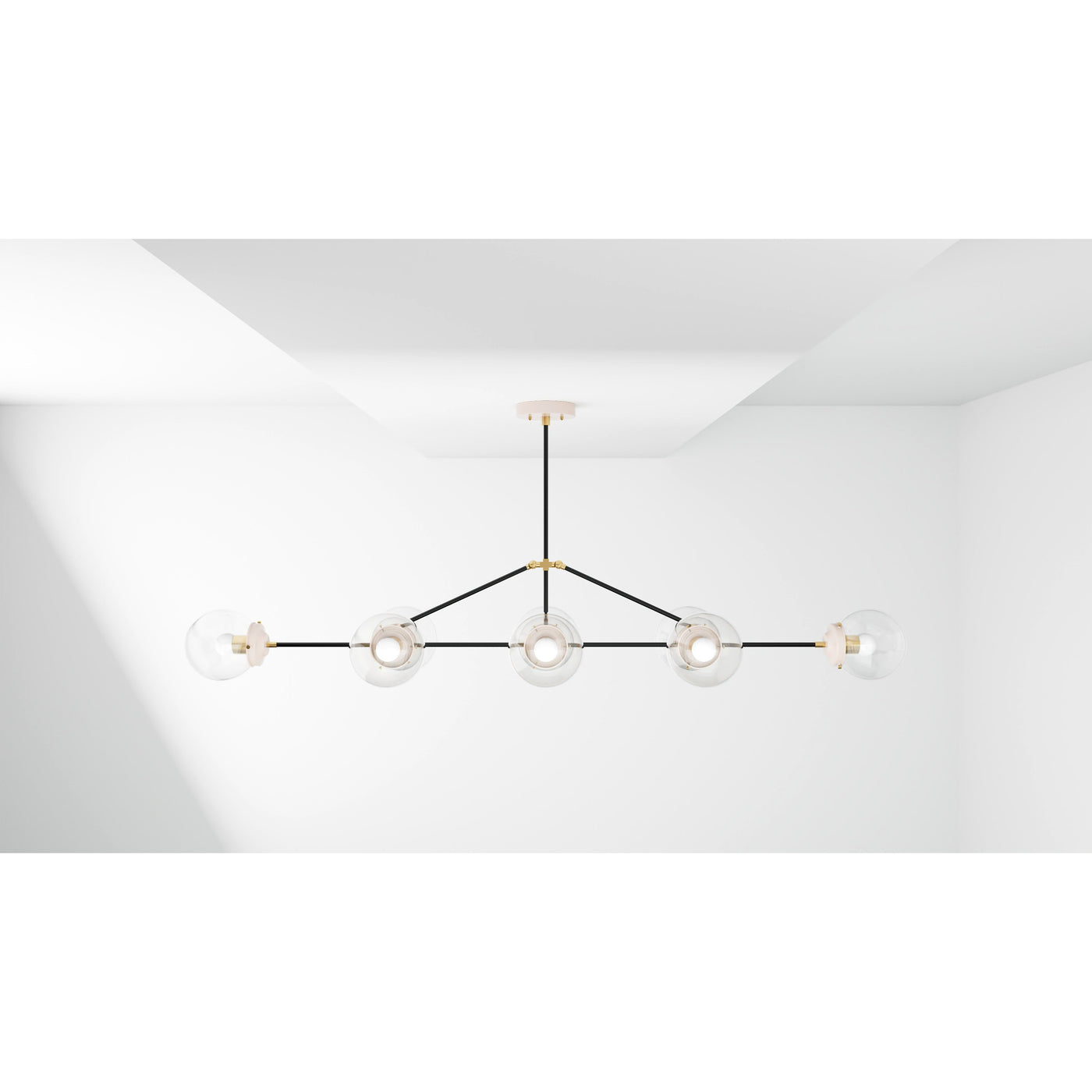 Porto - 6" Glass Globe 8 Light Linear Dining Chandelier