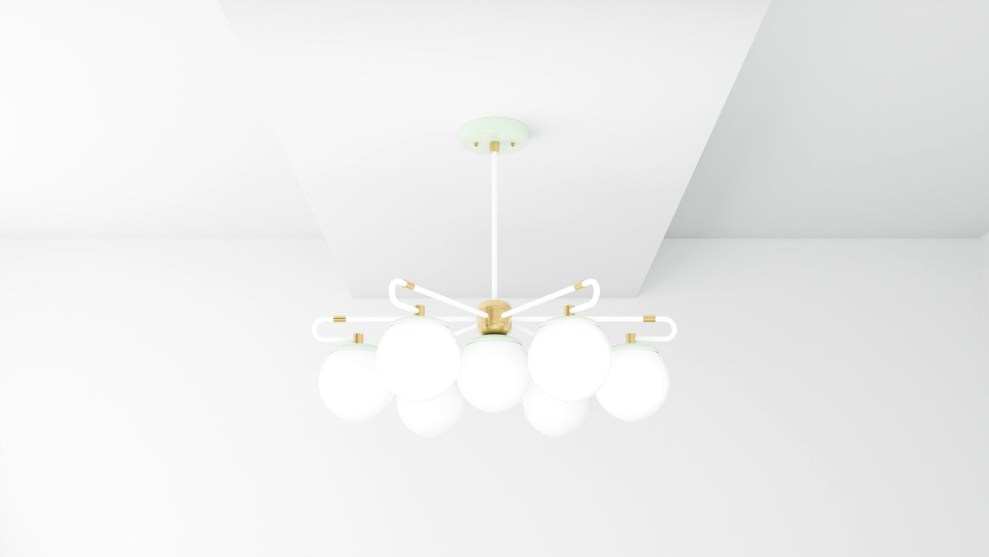 Raleigh - Modern Glass Globe 7 Light Chandelier