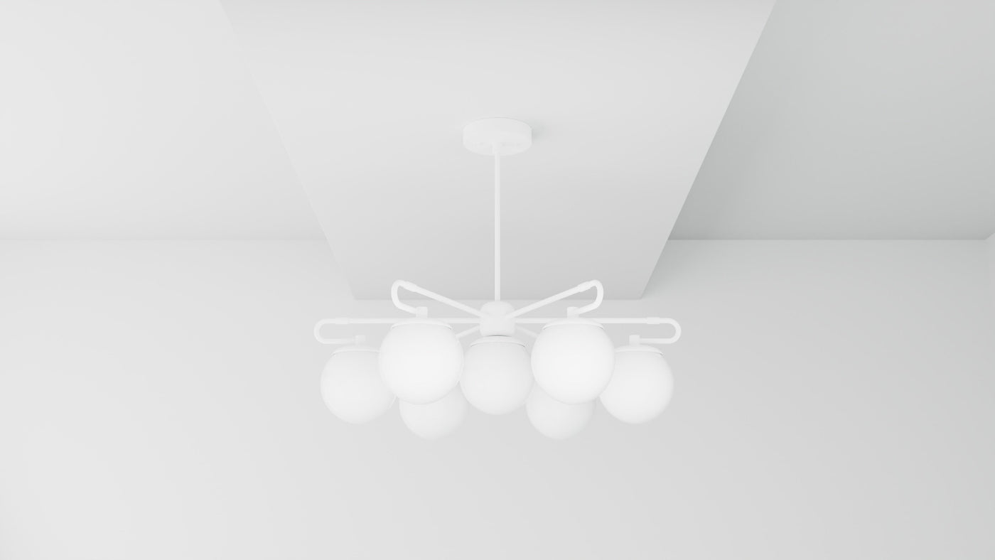 Raleigh - Modern Glass Globe 7 Light Chandelier