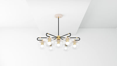 Raleigh - Modern Glass Globe 7 Light Chandelier