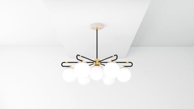 Raleigh - Modern Glass Globe 7 Light Chandelier