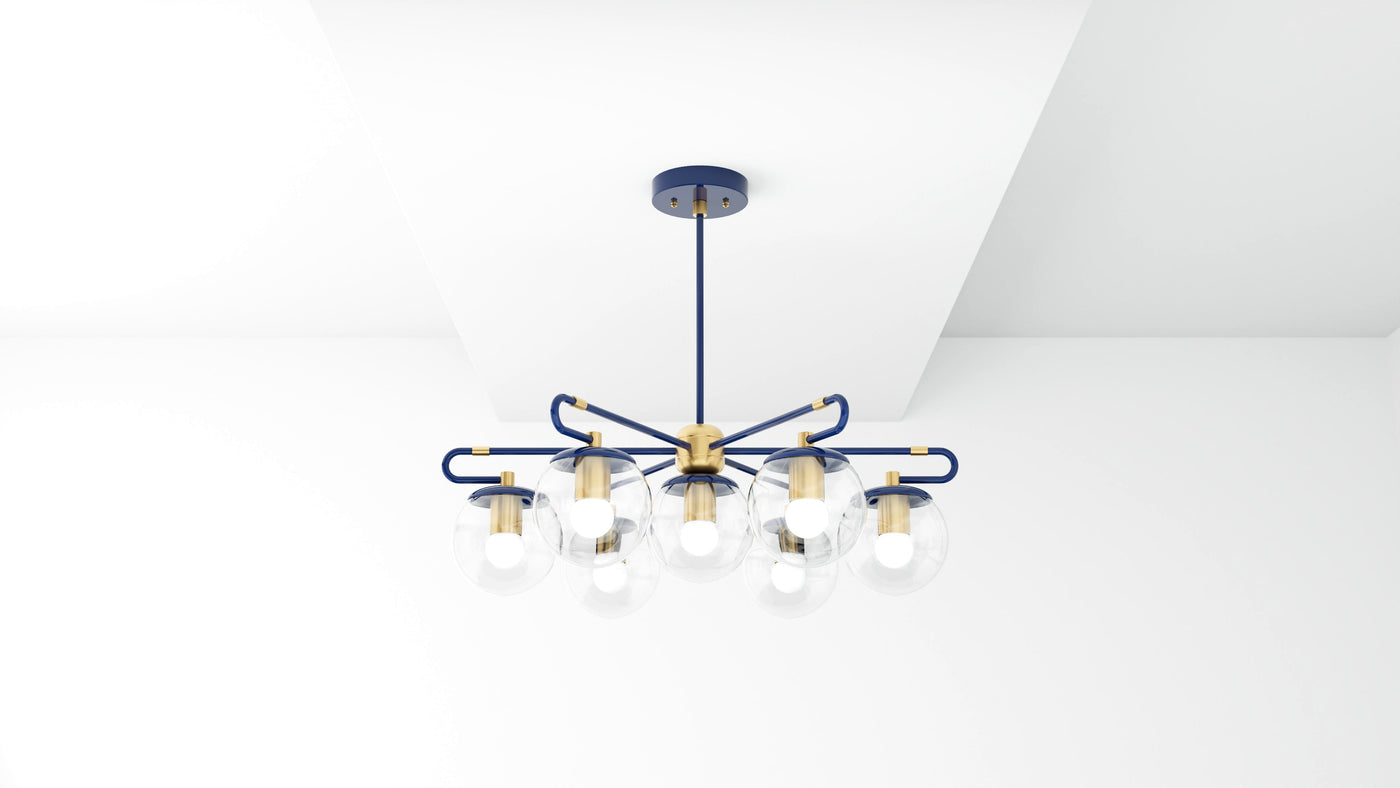 Raleigh - Modern Glass Globe 7 Light Chandelier