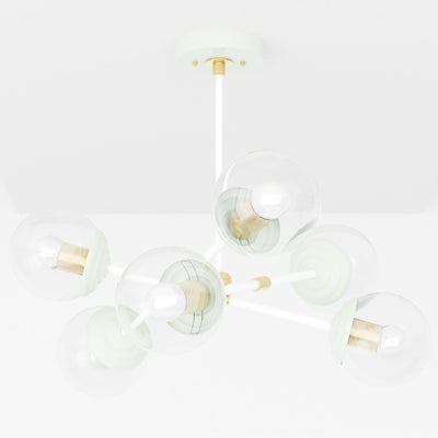 Rouen - Modern Glass Globe 6 Light Chandelier