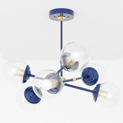 Rouen - Modern Glass Globe 6 Light Chandelier