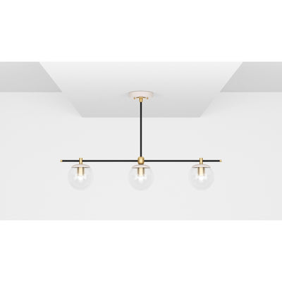 Sioux - Modern Glass Globe 3 Light Linear Chandelier