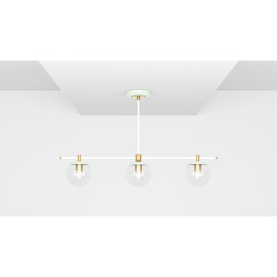 Sioux - Modern Glass Globe 3 Light Linear Chandelier