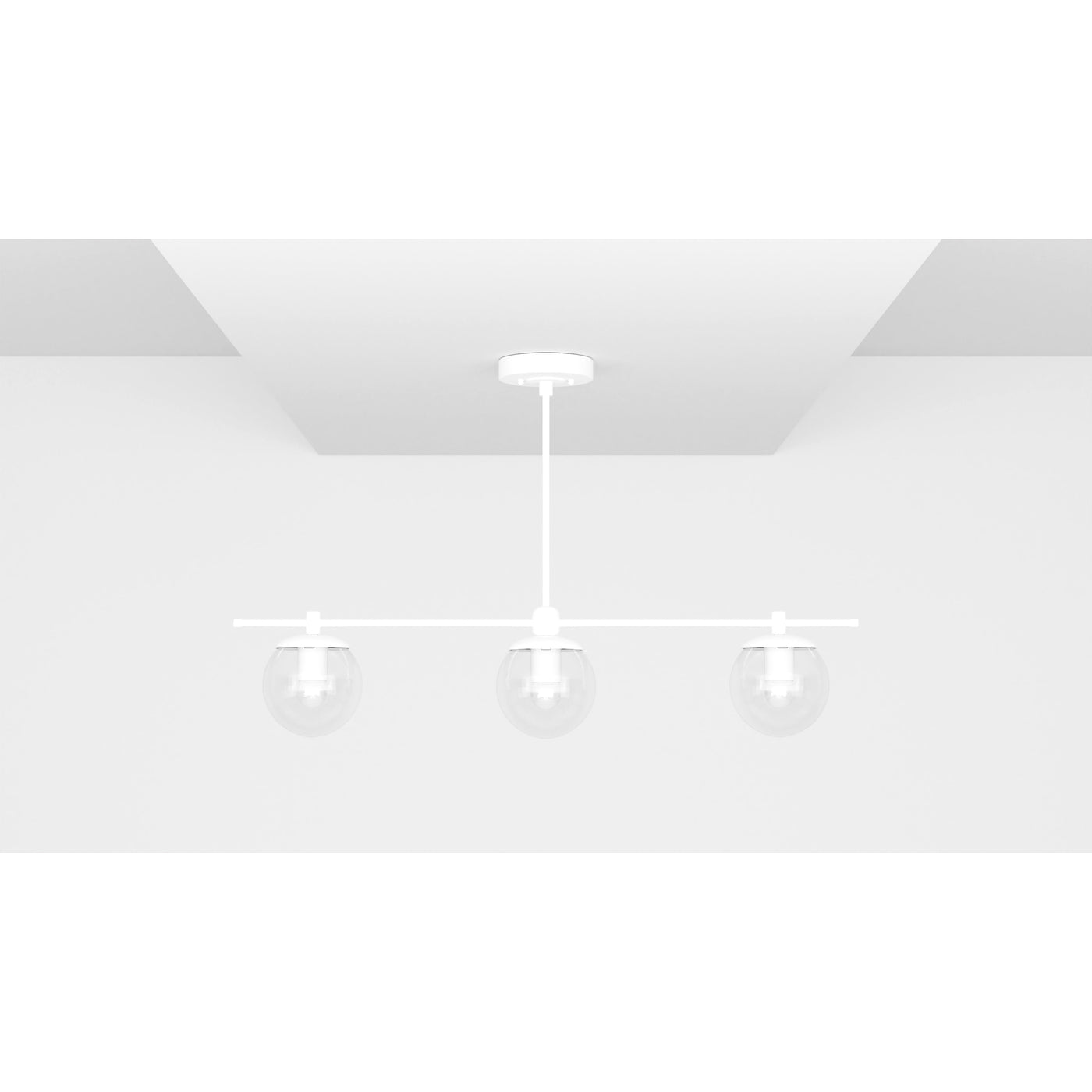 Sioux - Modern Glass Globe 3 Light Linear Chandelier