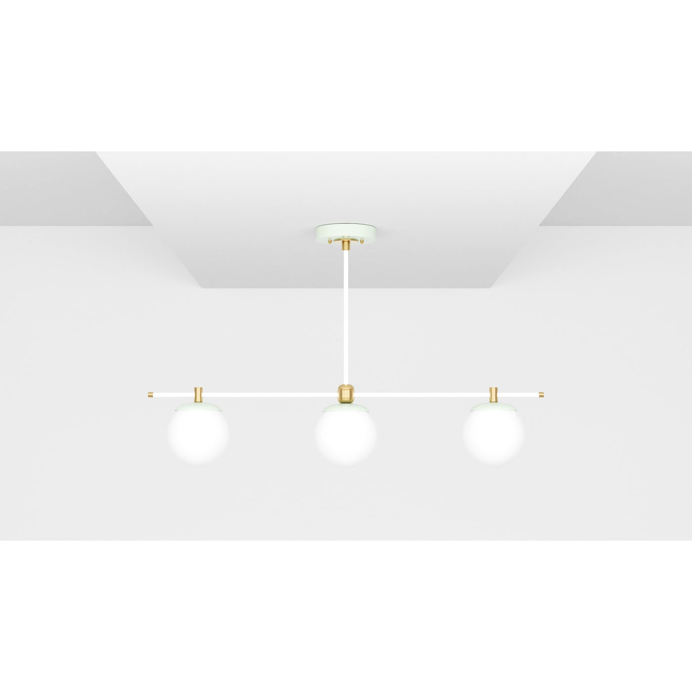 Sioux - Modern Glass Globe 3 Light Linear Chandelier