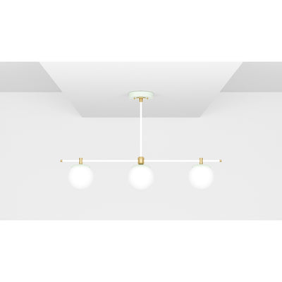 Sioux - Modern Glass Globe 3 Light Linear Chandelier