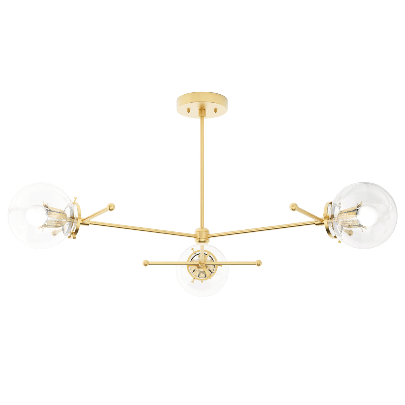 Navan - Clear Globe 3 Light Chandelier