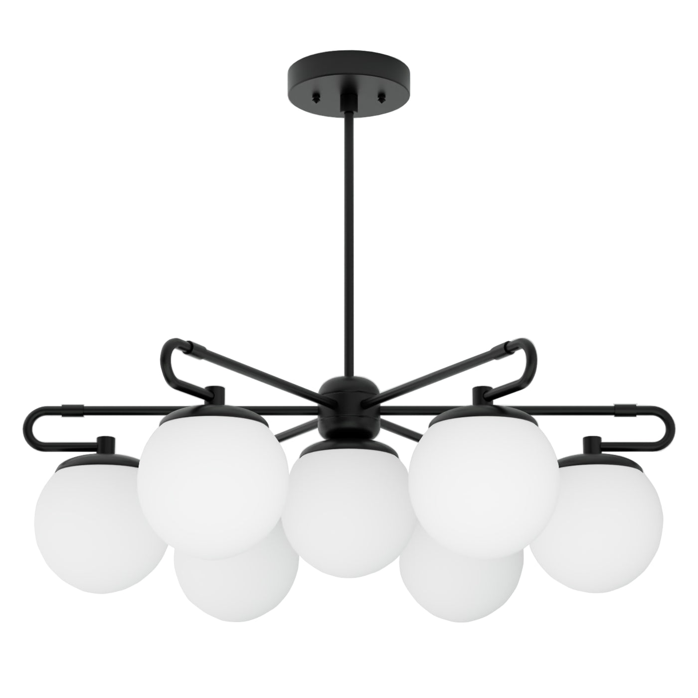 Raleigh - Modern Glass Globe 7 Light Chandelier